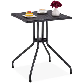 Relaxdays Gartentisch quadratisch 61 x 61 x 75 cm Schwarz