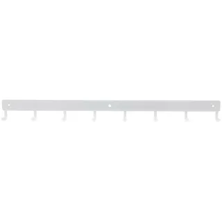 decorwelt Garderobenhaken Weiß 60 cm Breit XXL 8 Haken Hakenleiste Schlüsselbrett Innentür Modern Kleiderhaken Zum Schrauben Edelstahl Wandmontage Garderobenleiste