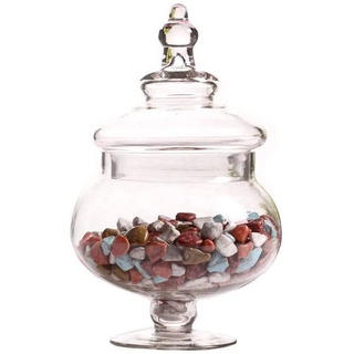 Süßigkeitenglas, Candy Glass Vorratsglas, Deckel Bonbonglas Aus Glas, Deko Glasbehälter, Vintage Keksglas mit Deckel, für Süßigkeiten, Watte Süßigkeiten