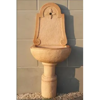 JVmoebel Gartenbrunnen Handgefertigter Wandbrunnen aus Stein für den Garten, (1 tlg), Made in Europa beige