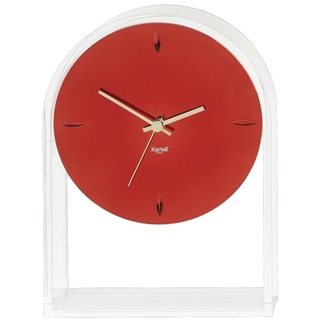 Kartell Air du Temps Uhr transparent / rot metallic