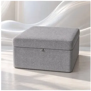 HOMAVO Ecksofa Schlafsofa, Couch L-Form, keine Montage erforderlich, inkl. Zierkissen, FSC® modulares Sofa, optionale Schlaffunktion & flexible Ottomane, Größe modular anpassbar, Stauraum je Sitz & edles Chenille für Komfort grau