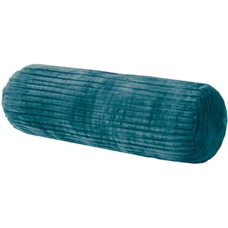 Nackenrolle GÖZZE "Cord Optik", blau (petrol), B:22cm, Polyester, Funktionskissen, Nackenrolle, mit samtweicher Oberfläche