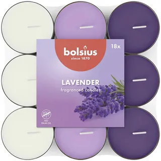 Bolsius Duftteelichter Lavendel 3 Farben 18 Stück