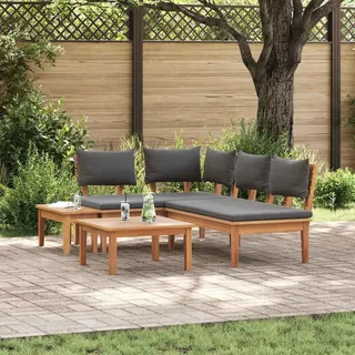 vidaXL Gartensofa-Set 4-tlg. braun/grau
