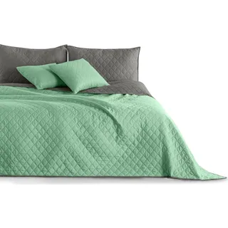 DecoKing 32961 Bettüberwurf 240 x 260 cm Mint/Silber/Grau
