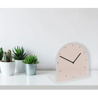 Tischuhr QUEENCE "Helene", beige (beige, birkefarben), Tischuhren, Tisch, Uhr, modern, geräuschlos