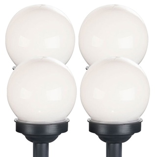 Expo Börse Solarleuchte Kugel Garten Kugelleuchte Solar 10 cm LED Gartendeko Solarkugel für Außen klein, Leuchtdauer ca. 6-8 Stunden, h 38 cm, 4er Set