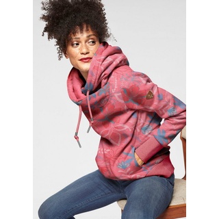 Ragwear Sweater »GRIPY FLOWERS O«, Hoodie mit floralem All Over-Druck, rot