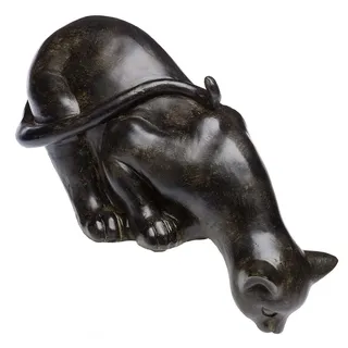 Aubaho Dekoobjekt Nostalgie Skulptur Katze Garten Haus antik Stil Figur sculpture cat Yo braun