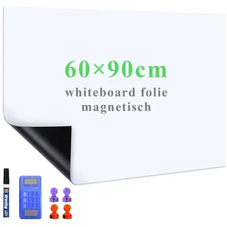 LYZZXI Magnetfolie Selbstklebend Weiß Ohne Bohren: Familieninfos im Blick | Magnetische Whiteboard Folie für Zettel sowie Postkarten und Wochenpläne – 60 × 90 cm beschriftbar und schnell montierbar