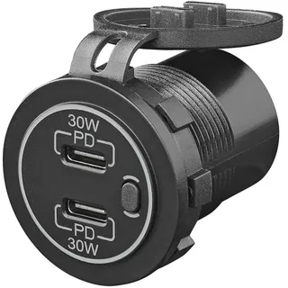 PRO PLUS USB Schnellladegerät Einbau USB C 2-fach 12V 24V USB Ladebuchse