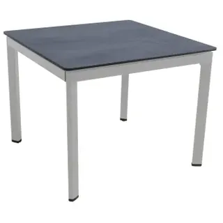 MWH Alutapo Tisch HPL Anthrazit Silber, 95x95cm