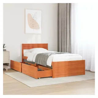 vidaXL Massivholzbett 90 x 200 cm Braun