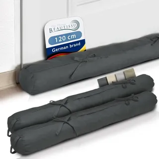 Zugluftstopper Türstopper Fensterstopper - 120 x 10 cm - Mit Tragegriff - Mit Schlaufen - Für Tür und Fenster