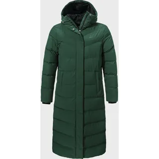 Schöffel Down Coat Style Vindave WMS, wasserabweisender Wintermantel aus recyceltem Material, wärmende Daunenjacke mit legerer Passform, dark jade, 36
