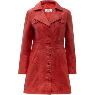 Ricano Lucy, Damen, Ledermantel (Slim Fit) – echtes Lamm Leder – Einreiher rot, L, - L