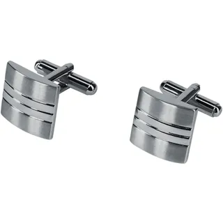 Manschettenknöpfe FIRETTI "matt glänzende Optik", grau (metallfarben), Manschettenknöpfe, Herren, L: 15mm, Metall, B:15mm