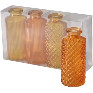 Boltze Glasvase Panja 4-teilig, 14 cm, Ø 6 cm, orange