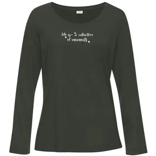 s.Oliver Pyjamaoberteil unifarben Dunkelgrün 40/42