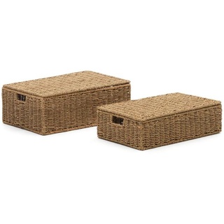 Nosh Tossa Set aus 2 Kisten mit Deckel aus Naturfasern 57 x 36 cm / 60 x 40 cm