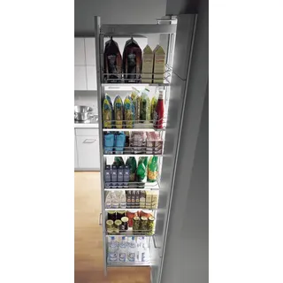 Hochschrank-Auszug Vollauszug Apotheker-Hochschrank mit 5 Einhängeböden | Frontauszug für Korpusbreite 300 mm | Korpushöhe 1600 - 2000 mm | Apothekerauszug mit Dämpfung | 1 Komplett-Set für die Küche