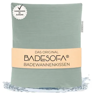 BADESOFA® Badewannenkissen L | Premium-Qualität | Bequemes Wannen Kissen Made in EU | Schnelltrocknend & waschbar | Bade-Polster in Grün | Zubehör für breite, hohe Badewanne