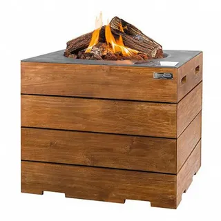 Happy Cocooning Mania Lounge&Dining Feuertisch quadratisch Teakholz/grau