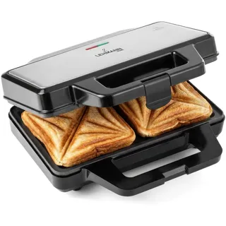 Lehmann Sandwichmaker XXL Extra große für 2 amerikanische Sandwiches, 1000W - Silber