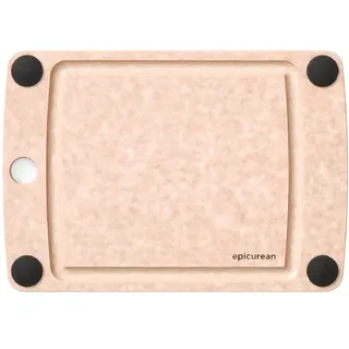 Epicurean All-in-One-Schneidebrett mit rutschfesten Füßen und Saftrille, 25,4 x 17,8 cm, Natur/Schwarz