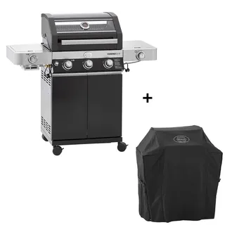Rösle Gasgrill Videro G3-S, Schwarz, Metall, 127x117.5x57 cm, Piezozündung, herausnehmbare Fettauffangbox, mit Rädern, 2 gebremsten Warmhalterost, Druckregler, Grills & Outdoor-Küchen, Gasgrills