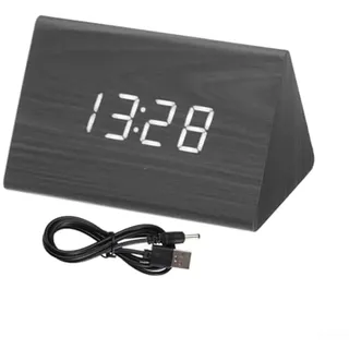PETSTIBLE Digitaler Holzwecker mit einstellbarer Helligkeit und leicht ablesbarem Display
