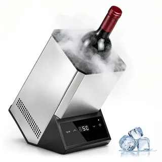 XERSEK Elektrischer Weinkühler Edelstahl Flaschenkühler Getränkekühler Sektkühler mit Touchscreen, für Wein & Champagner, für Geschenk Party silberfarben