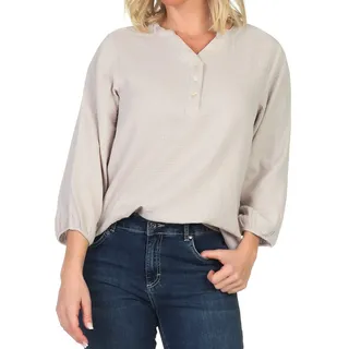 Sublevel Damen 3/4-Arm Musselin-Bluse LSL-476 V-Neck Damenbluse - S