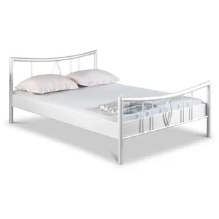 BED BOX Metallbett, Weiß, Metall, 100x200 cm, Schlafzimmer, Betten, Metallbetten
