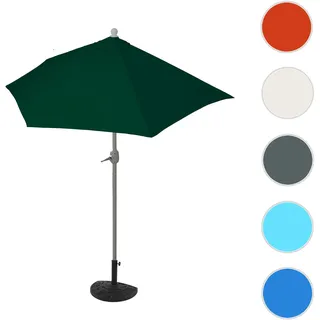 Sonnenschirm halbrund Parla, Halbschirm Balkonschirm, UV 50+ Polyester/Alu 3kg ~ 300cm grün mit Ständer