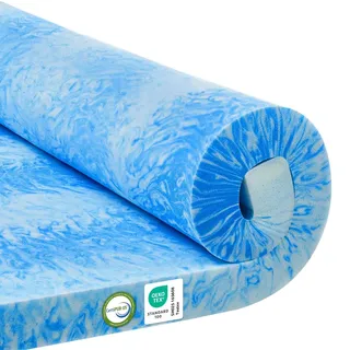 MKS Dream Topper 90x200 Matratzentopper Gelschaum 5cm H3 H4 kühlend | passt sich dem Körper an, ideal für Boxspring & Gästebett, angenehm kühl im Sommer, für erholsamen Schlaf