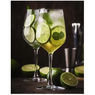 Topkapi 250.905 Gin & Tonic Gläser Set Momento - 6 Cocktailgläser, ~480 ml | Bar & Lounge Serie: Trinkglas, Kelchglas, Cocktailkelch, Spritzgläser Set ideal für Aperitivo, Lillet, Hugo & und Cocktails