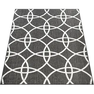 Paco Home Teppich Balkon Terrasse Wohnzimmer Flur Kreis Design Robust 160x220 cm