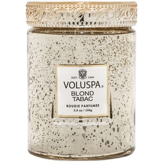 Voluspa Blond Tabac Kerze | kleines Glas | 156 g | 50 Stunden Brenndauer | handgegossenes Kokosnusswachs + natürliche Dochte für ein sauberes Abbrennen | vegan | in den USA gegossen
