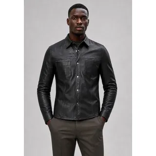 RICANO 2-in-1-Langarmshirt Reverse Shirt Wendbares Lederhemd - beidseitig tragbar schwarz M