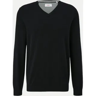 s.Oliver Strickpullover mit V-Ausschnitt Schwarz L