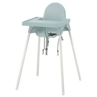 IKEA Kinderstuhl IKEA ANTILOP Kinderstuhl mit Tablett blau|grau