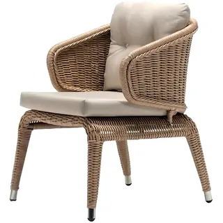 Xlmoebel Gartensessel Beiger Rattan Sessel mit elegantem Design für Terrasse (Sessel), Hergestellt in Europa beige