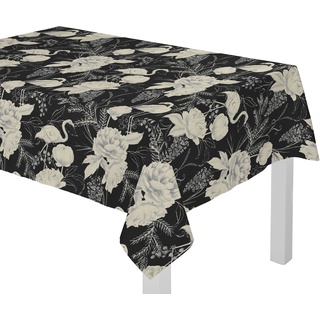 Tischdecke ADAM "Eden" Tischdecken Gr. B/L: 190 cm x 130 cm, 1 St., rechteckig, schwarz-weiß (schwarz, weiß) Tischdecken