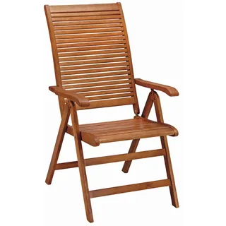 Ambia Garden Gartenklappsessel, Braun, Holz, Eukalyptusholz, massiv, eckig, 60x110x70.5 cm, klappbar, Gartenmöbel, Gartenstühle, Gartenklappstühle