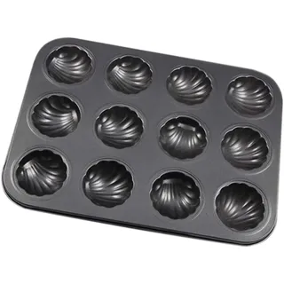 SunaOmni Muschelförmiges Backblech, 12 Mulden, Antihaft-madeleine-form, Kohlenstoffstahl-kuchenform, Muschelförmiges Backblech, Kuchenform, Antihaft-kuchenform, Backform