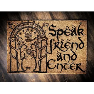 Fußmatte mit Aufschrift "Speak Friend and Enter", rutschfeste Unterseite, 76,2 x 45,7 cm