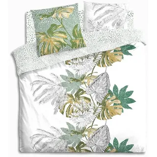 Atmosphera Monstera Mehrfarbig Baumwolle 240 x 220 cm + 2 x 80 x 80 cm