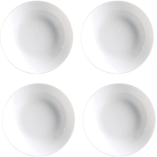 Luminarc Diwali Set mit 4 Tellern, tief, Opal, 20 cm, Weiß